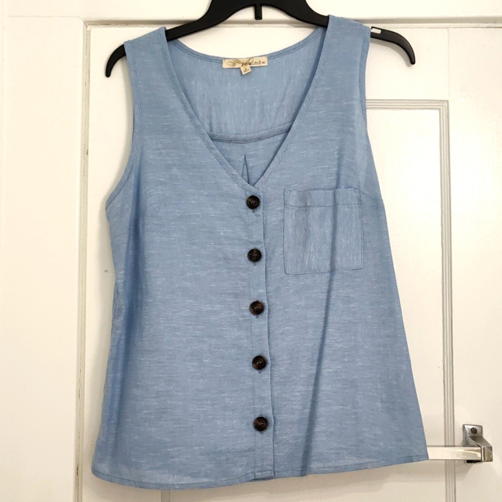 Sleeveless Linen and rayon blouse by Rewind from Buckle NWOT
